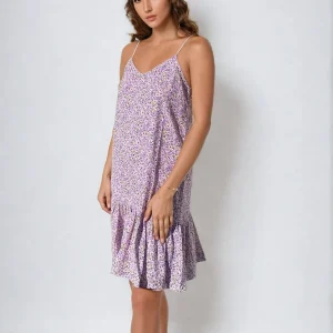 Vestido de camiseta de tinguda de estrella - merengue de limón