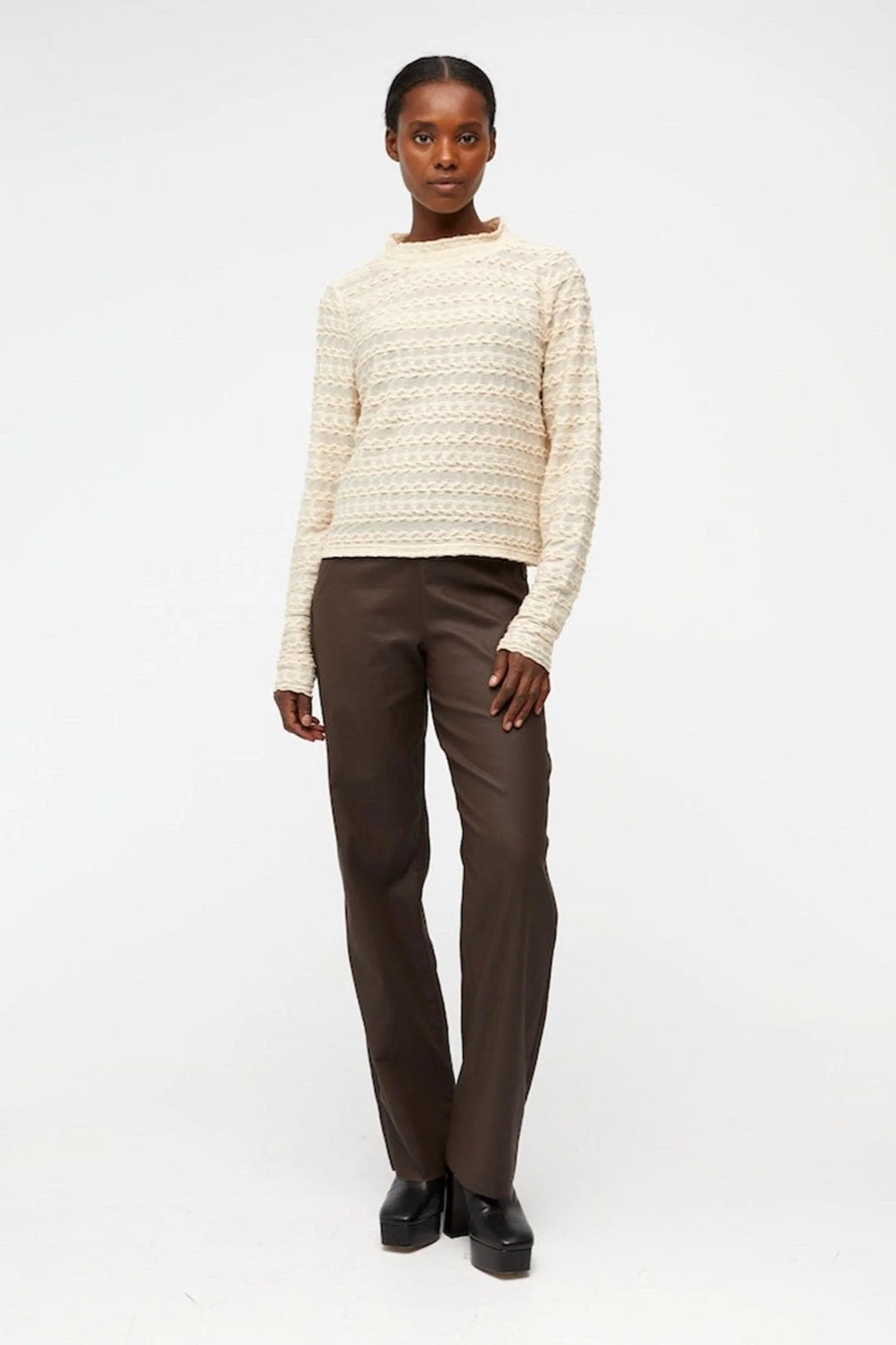 RUNA LANGærmet Blusa - Sandshell