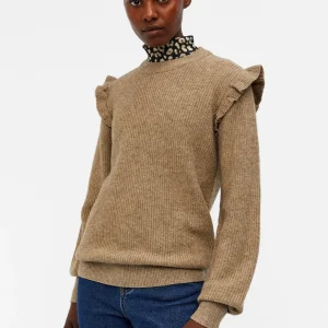Malena Ruffle Pullover Strik - Fossil