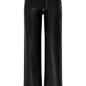 Bukser de cuero de imitación de ancho de ancho jugoso - ordenar