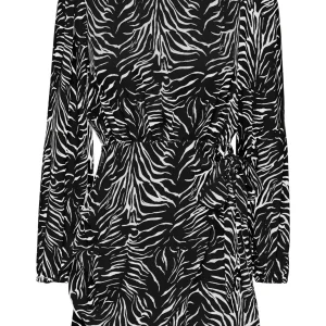 Mille Wrap Klänning - Zebra vibrante negra