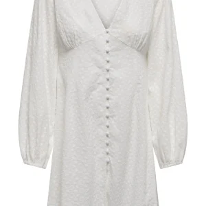 Freya V -Neck Kjole - Cloud Dancer