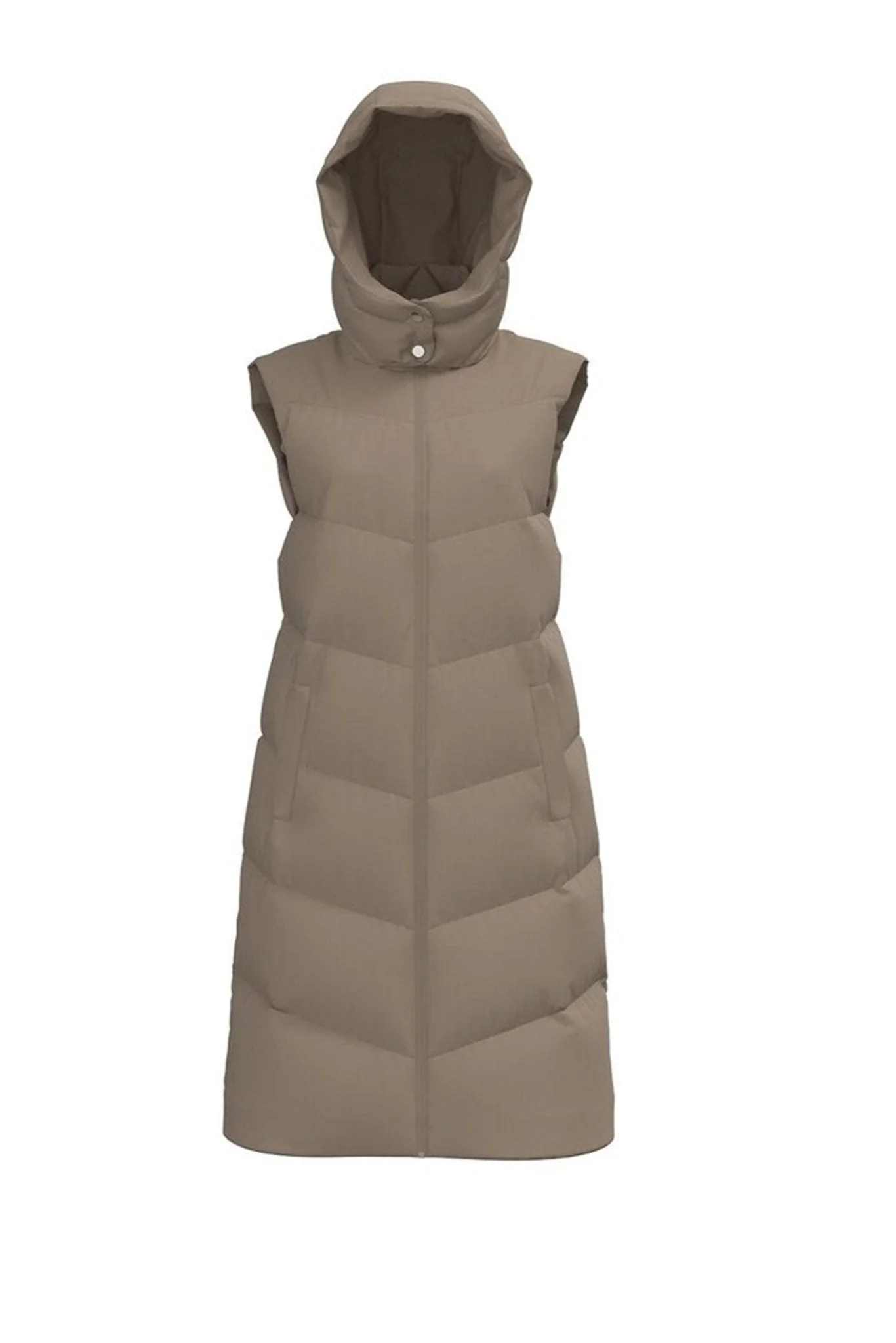 Chaleco de jamilla largo - visón plateado