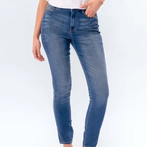 El rendimiento original de los jeans delgados - mezclilla azul claro