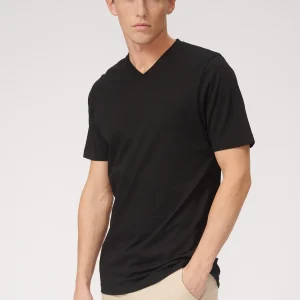 Basic Camiseta con cuello de pico - Negro