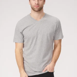 Basic Camiseta con cuello de pico - Gris Oxford