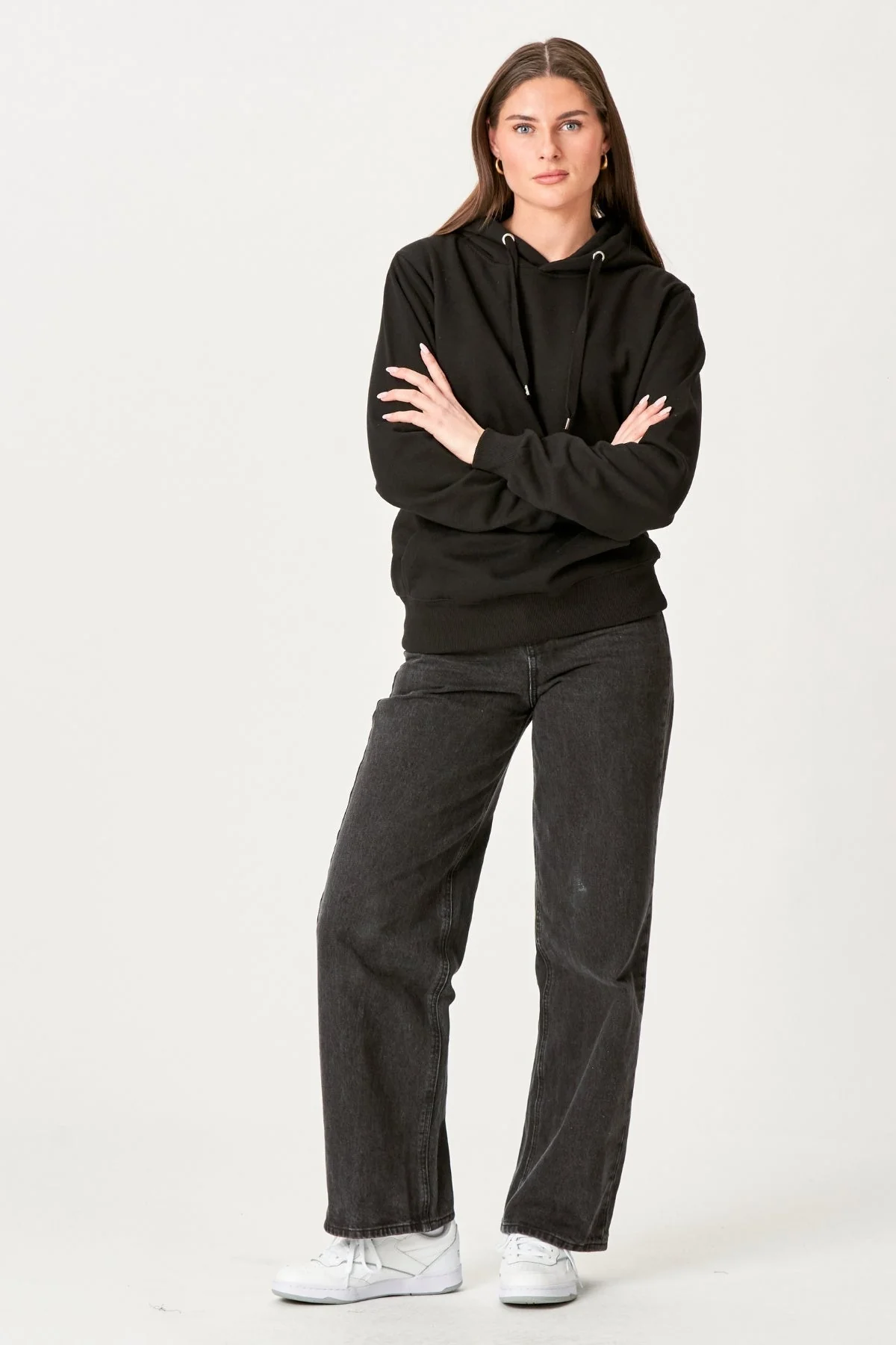 Sudadera con capucha de gran tamaño - Negro - Imagen 3