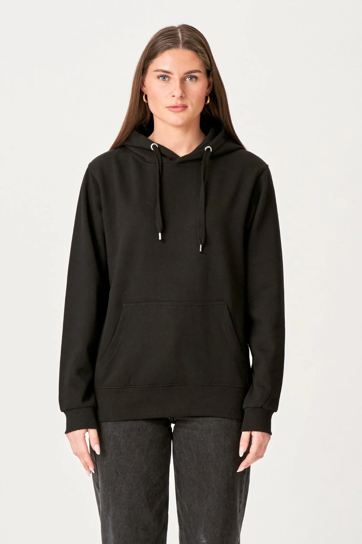 Sudadera con capucha de gran tamaño - Negro
