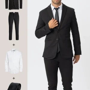 The Original Performance Suit™️ (Negro) + Camisa y Corbata - Paquete Especial