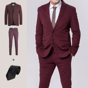The Original Performance Suit™️ (Borgoña) + Corbata - Package Deal
