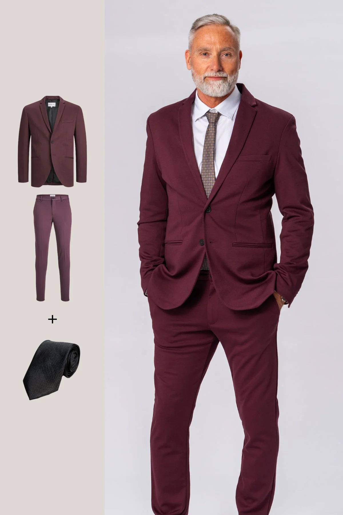 The Original Performance Suit™️ (Borgoña) + Corbata - Package Deal