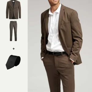 The Original Performance Suit™️ (Marrón oscuro) + Corbata - Paquete (V.I.P)