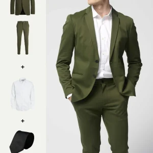The Original Performance Suit™️ (Verde Oscuro) + Camisa y Corbata - Paquete (V.I.P)