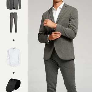 The Original Performance Suit™️ (Gris Oscuro) + Camisa y Corbata - Paquete (V.I.P)