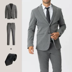 The Original Performance Suit™️ (Gris oscuro) + Corbata - Paquete especial