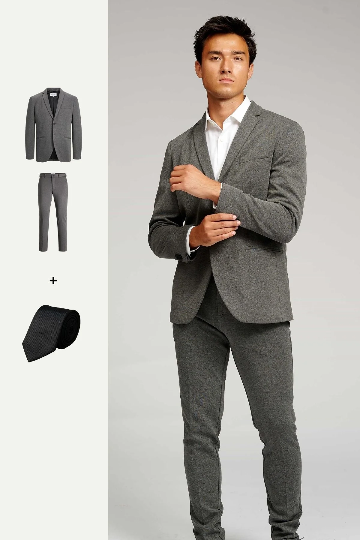 The Original Performance Suit™️ (Gris oscuro) + Corbata - Paquete (V.I.P)