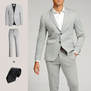 The Original Performance Suit™️ (Gris claro) + Corbata - Paquete especial