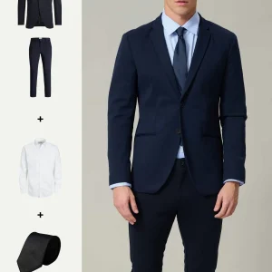 The Original Performance Suit™️ (Azul marino) + Camisa y Corbata - Paquete (V.I.P)