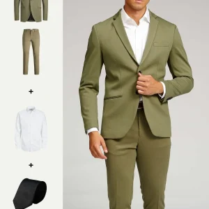 The Original Performance Suit™️ (Oliva) + Camisa y Corbata - Paquete (V.I.P)