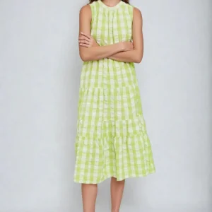 Sody Barry Highneck Dress - Shadow Lime
