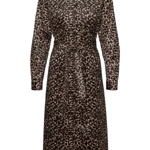 Vestido de camisa de pantorrilla de Ida - Leo Silver Mink