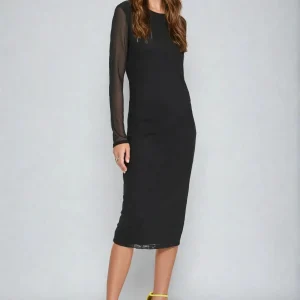 Vestido de becerro de Bella - Negro