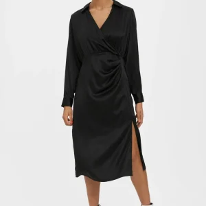 Vestido de becerro de kleo - negro