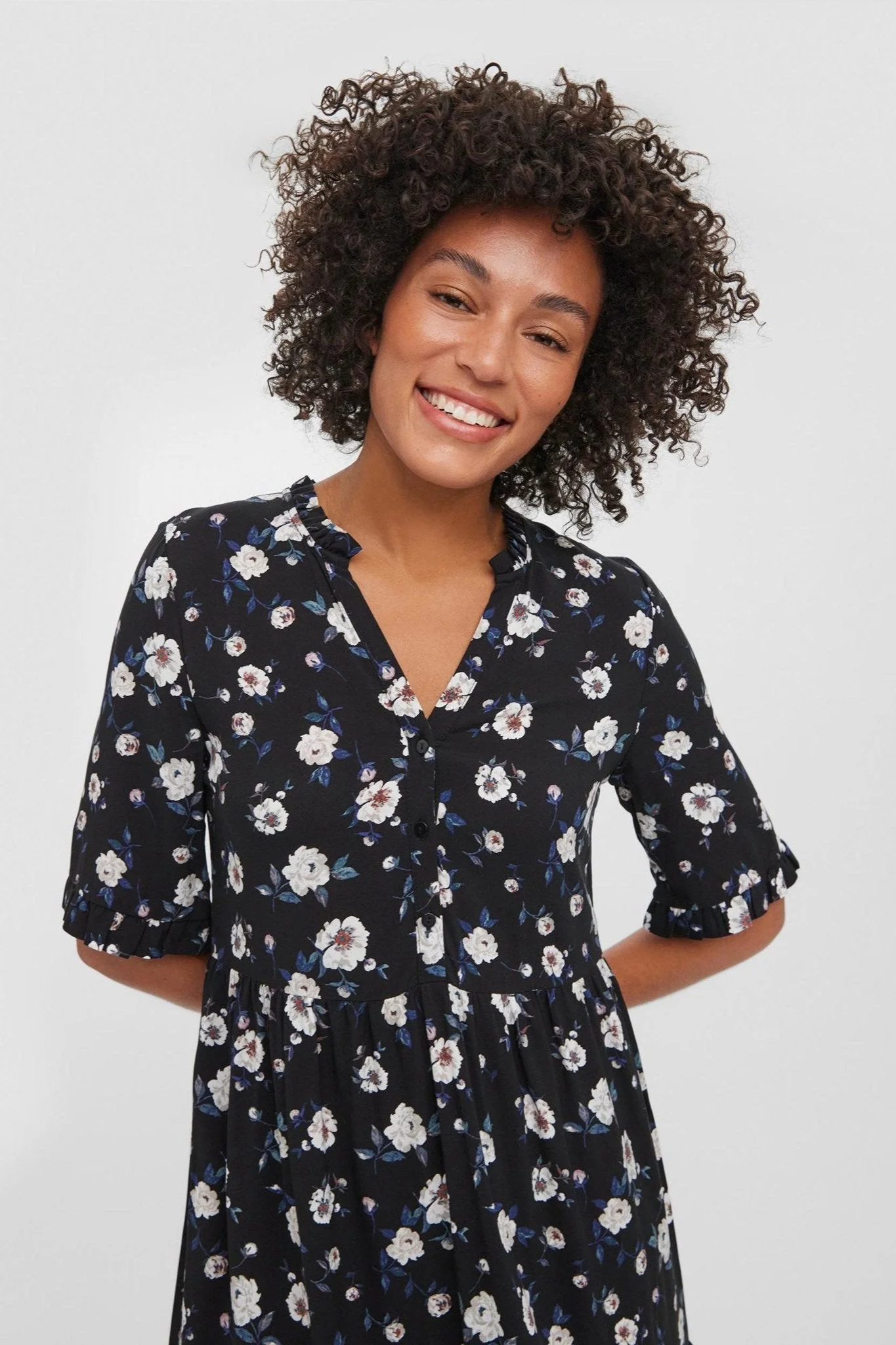 Vestido fácil de ternero 2/4 - negro - Imagen 3