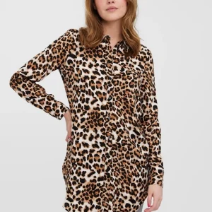 Camisa larga fácil - Tan