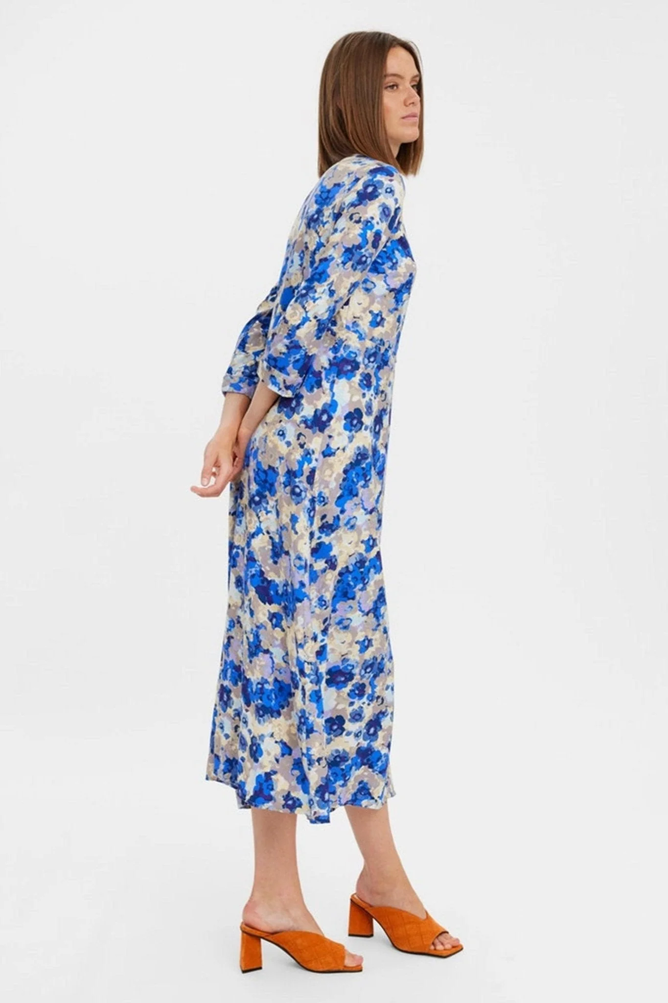 Vestido de camisa Elly 3/4 - Azul Náutico - Imagen 3