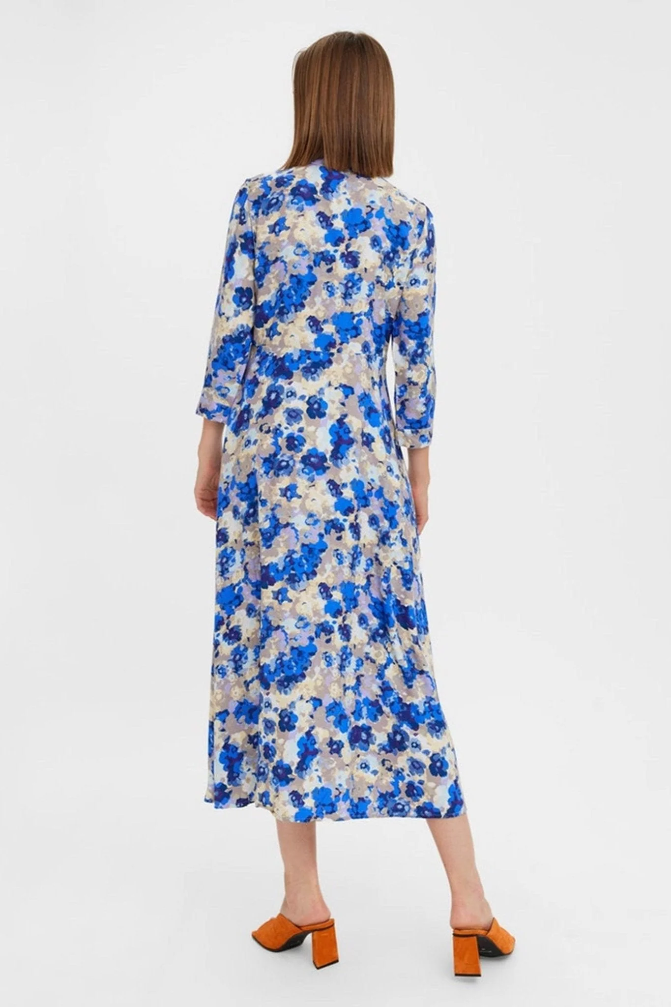 Vestido de camisa Elly 3/4 - Azul Náutico - Imagen 4