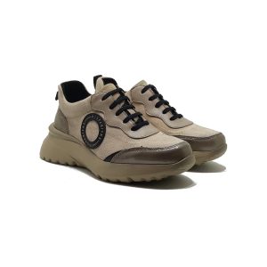 Zapato de cuña mujer Taupe/Marfil