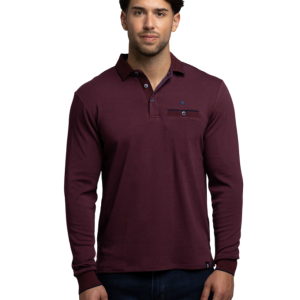 Polo berenjena Hombre Manga Larga Rever Mille