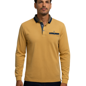 Polo mostaza Hombre Manga Larga Rever Mille