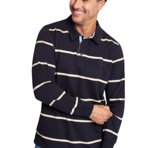 Polo manga larga azul rayas Roberto Bassi